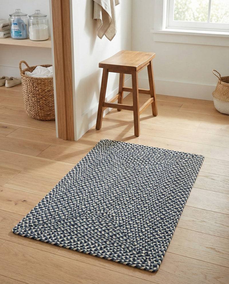 Highland Woven Jute Collection Area Rug - Glenmore (Navy Blue) Rectangle Navy Blue  lifestyle 11
