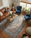Seville Stripes Collection Area Rug - Cadiz (Blue) Rectangle Blue  lifestyle 18