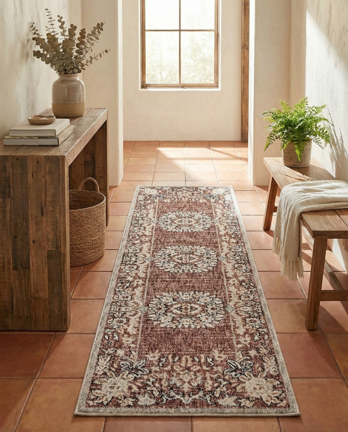 Heritage Harbor Collection Area Rug -  Seabreeze Runner Dusty Rose  lifestyle 132