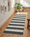 Tassel Trail Collection Area Rug - Pathway (Navy Blue) Runner Navy Blue  lifestyle 75