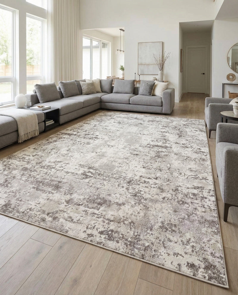 Luminara Sands Collection Area Rug - Elysium (Stone Gray) Rectangle Stone Gray  lifestyle 29