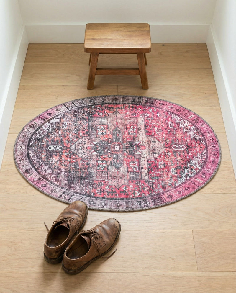 Heritage Elegance Collection Area Rug -  Windsor (Pink) Oval Pink  lifestyle 30