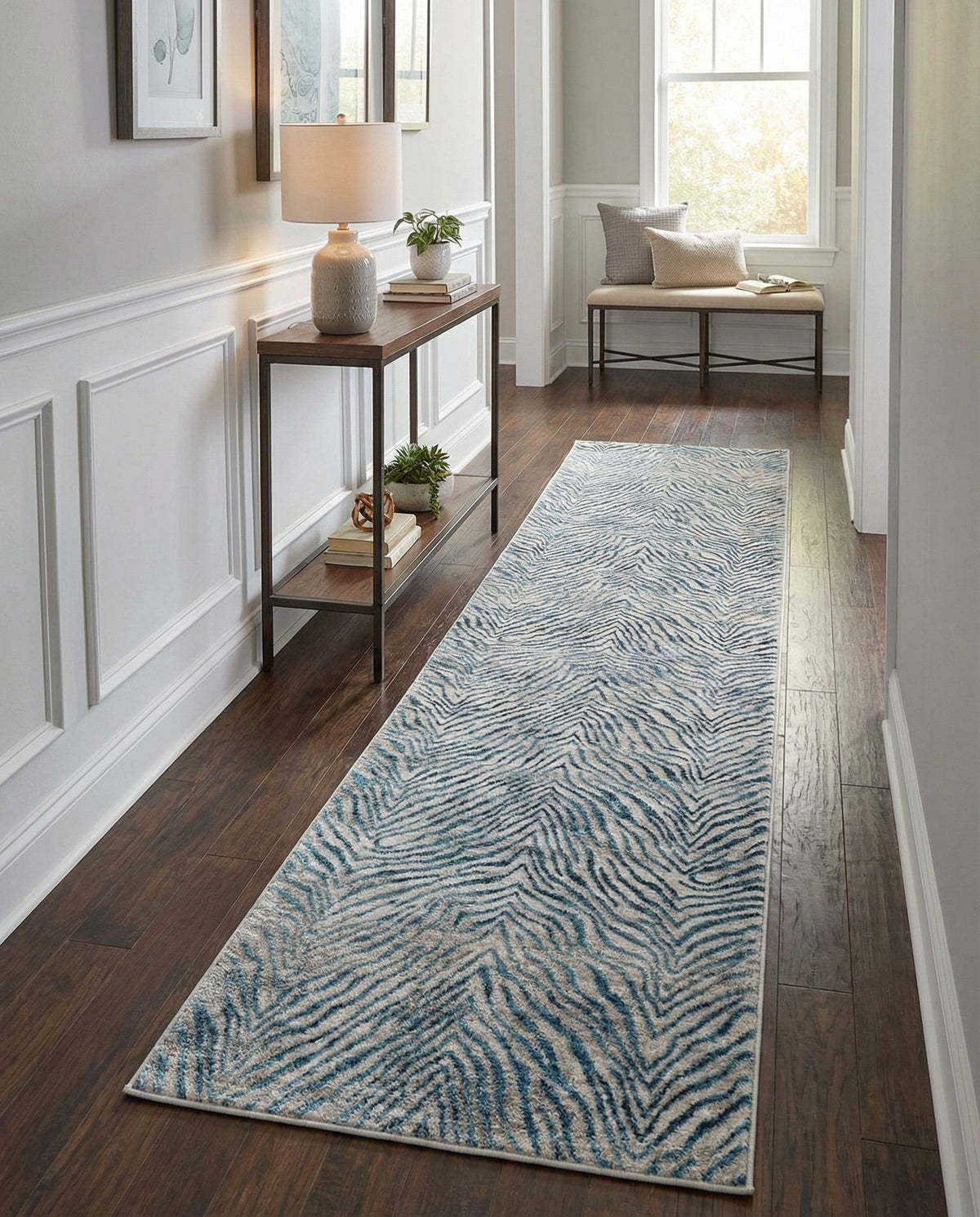 Bloomsbury Elegance Collection Area Rug -  Chelsea Runner Blue  lifestyle 189