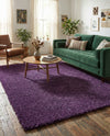 Solid Shag Seaside Collection Area Rug - Azure Cove (Violet) Rectangle Violet  lifestyle 8