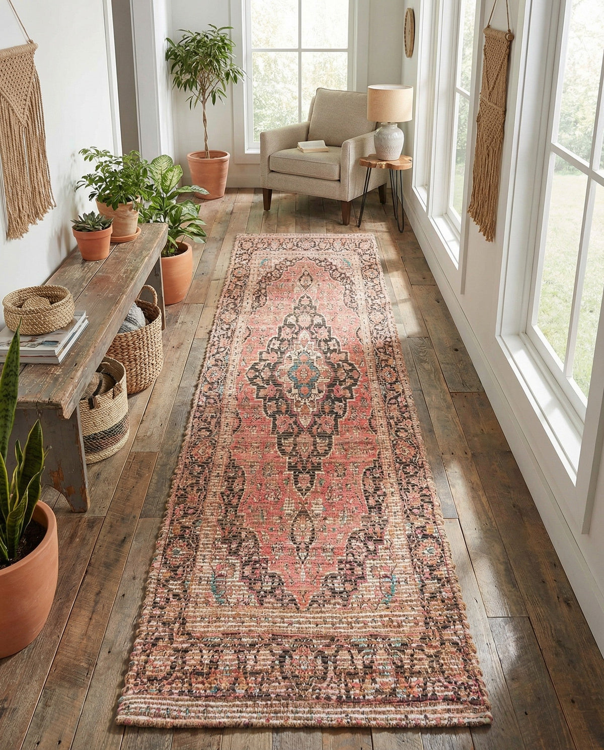 Savannah Threads Collection Area Rug -  Chihuahuan Runner Red  lifestyle 45