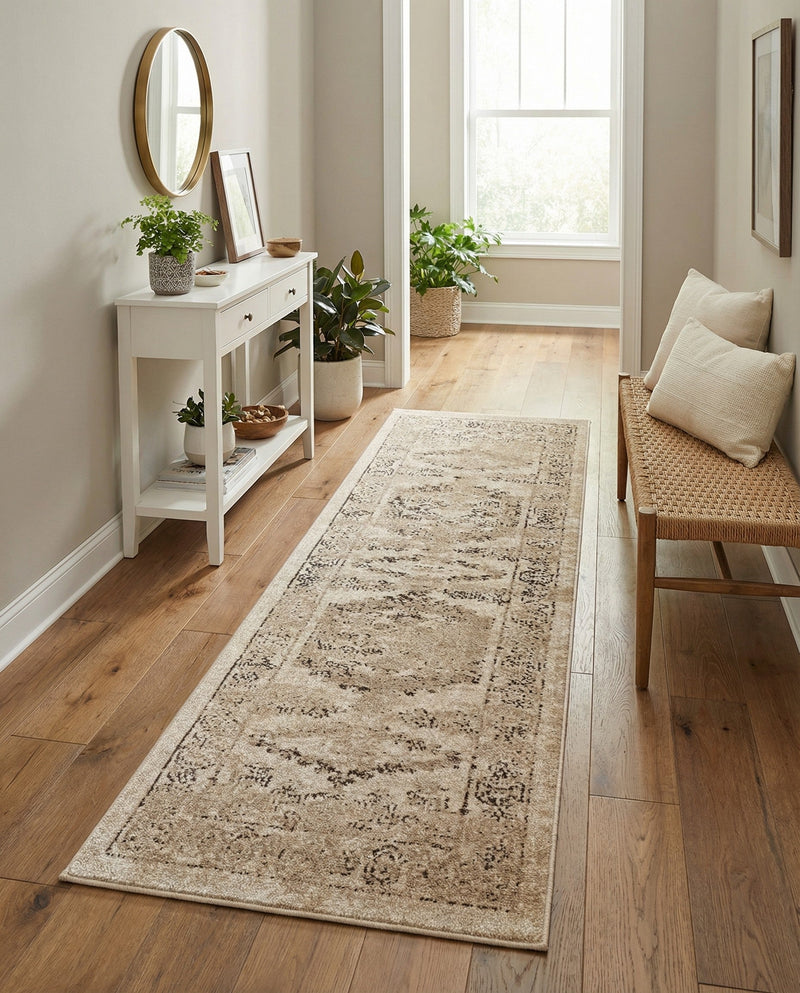 Eden Oasis Collection Area Rug -  Refuge (Beige) Runner Beige  lifestyle 66