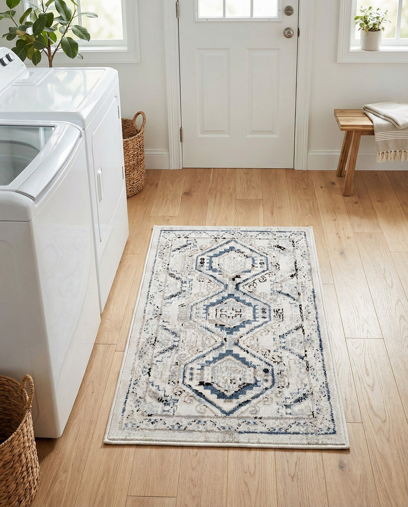 Savannah Elegance Collection Area Rug -  Tybee (Gray Blue) Rectangle Gray Blue  lifestyle 7
