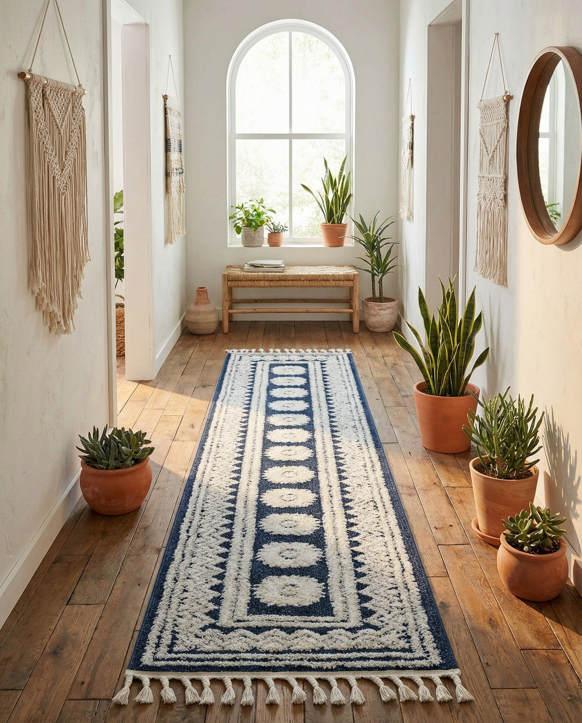 Sahara Chic Collection Area Rug -  Tangier Runner Blue  lifestyle 211