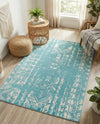 Brighton Stripes Collection Area Rug - Sussex (Light Blue) Rectangle Light Blue  lifestyle 9