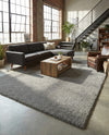 Solid Shag Seaside Collection Area Rug - Azure Cove (Gray) Rectangle Gray  lifestyle 26