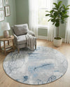 Aegean Elegance Washables Collection Area Rug -  Paros Round Ivory Gray  lifestyle 24