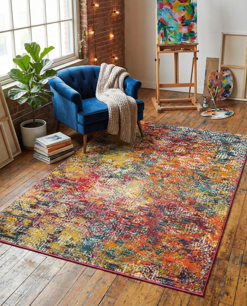 Colorburst Oasis Collection Area Rug -  Azura Rectangle Multi  lifestyle 20