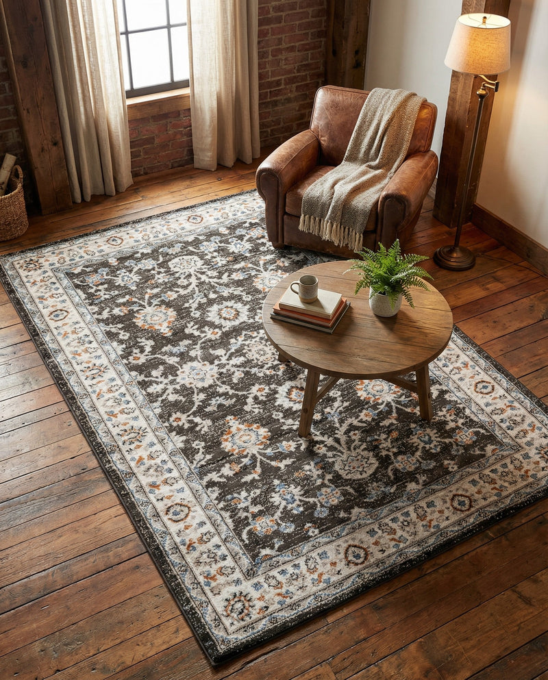 Savannah Elegance Collection Area Rug - Augusta (Fume Gray) Rectangle Fume Gray  lifestyle 18