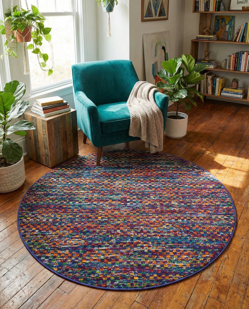 Caribbean Cove Collection Area Rug -  Mayreau Round Multi  lifestyle 40