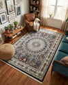 Persian Elegance Collection Area Rug -  Hamedan (Navy Blue) Rectangle Navy Blue  lifestyle 3