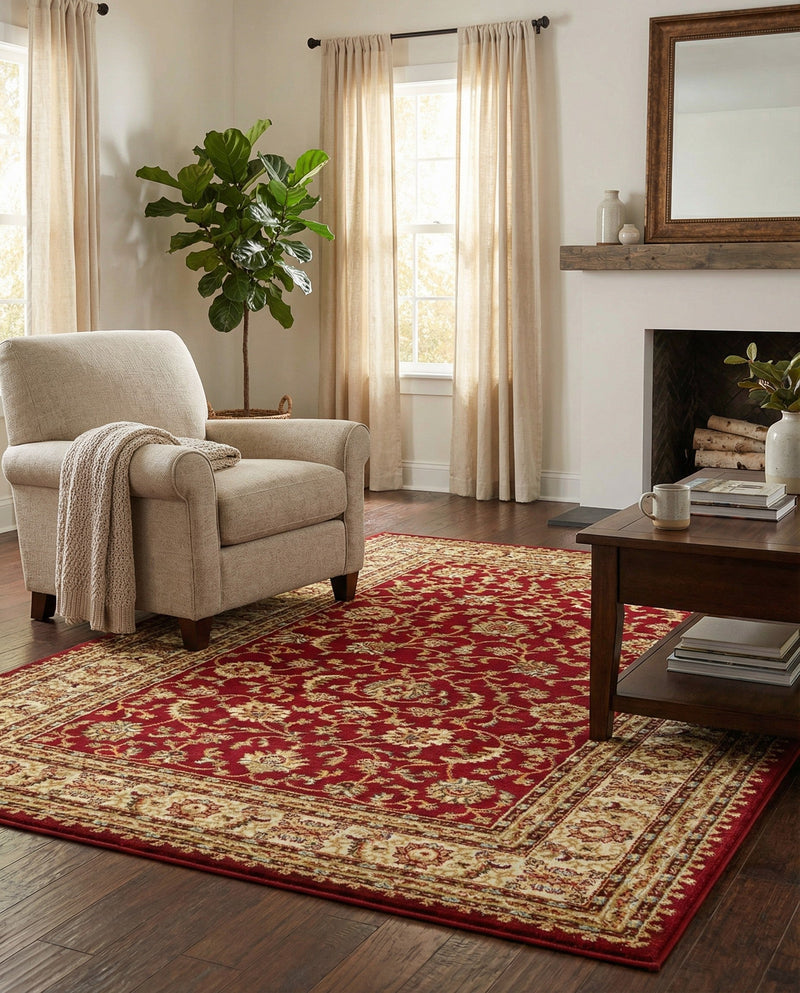 Jaipur Elegance Collection Area Rug -  Nahargarh (Red) Rectangle Red  lifestyle 14