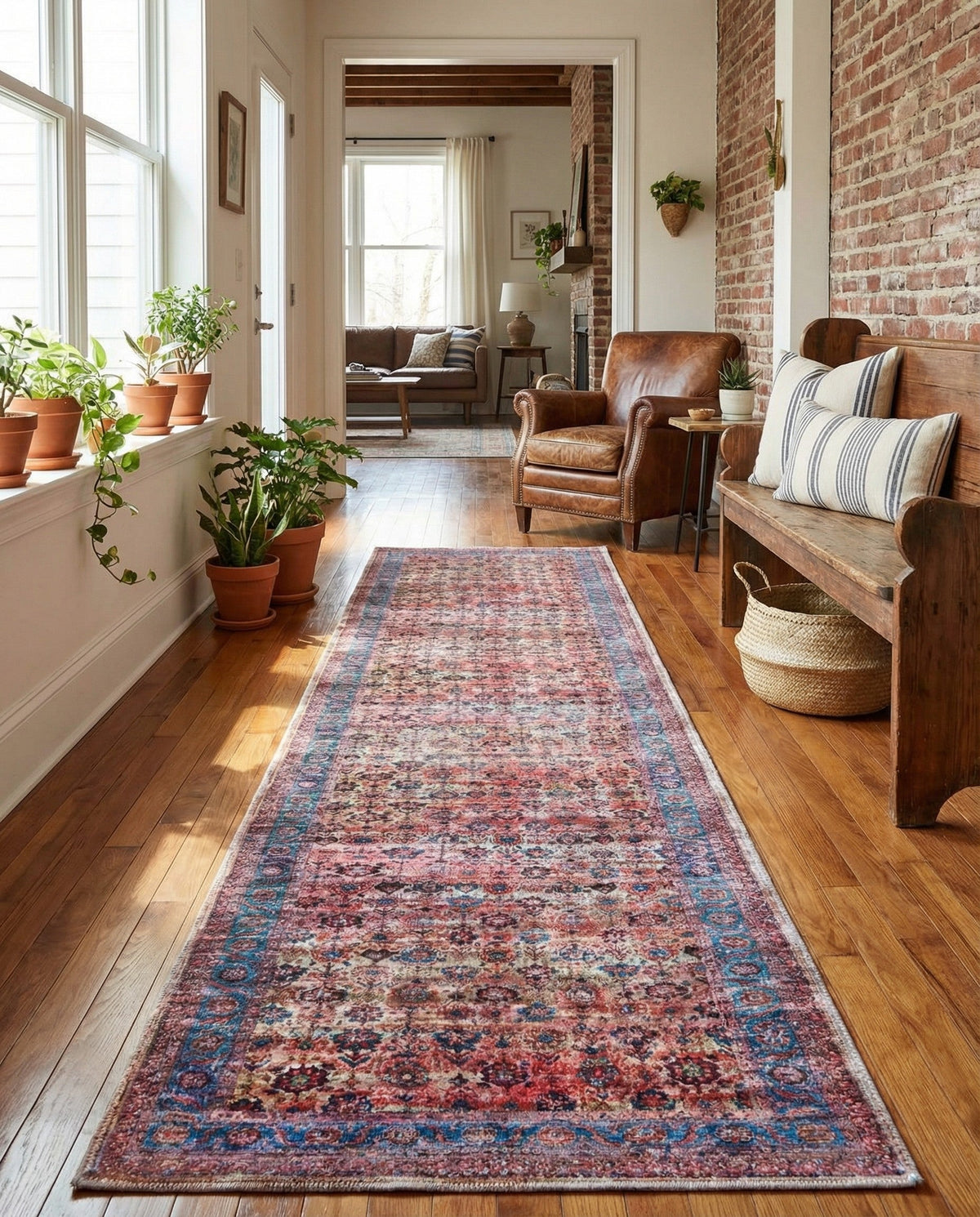 Zahara Oasis Collection Area Rug -  Meknes Runner Antique Pink  lifestyle 93