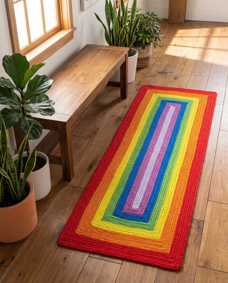 Sunset Isle Wool Braids Collection Area Rug - Paradise Runner Multi  lifestyle 60