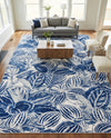 Meadow Breeze Collection Area Rug -  Bluebell Rectangle Navy Blue  lifestyle 40