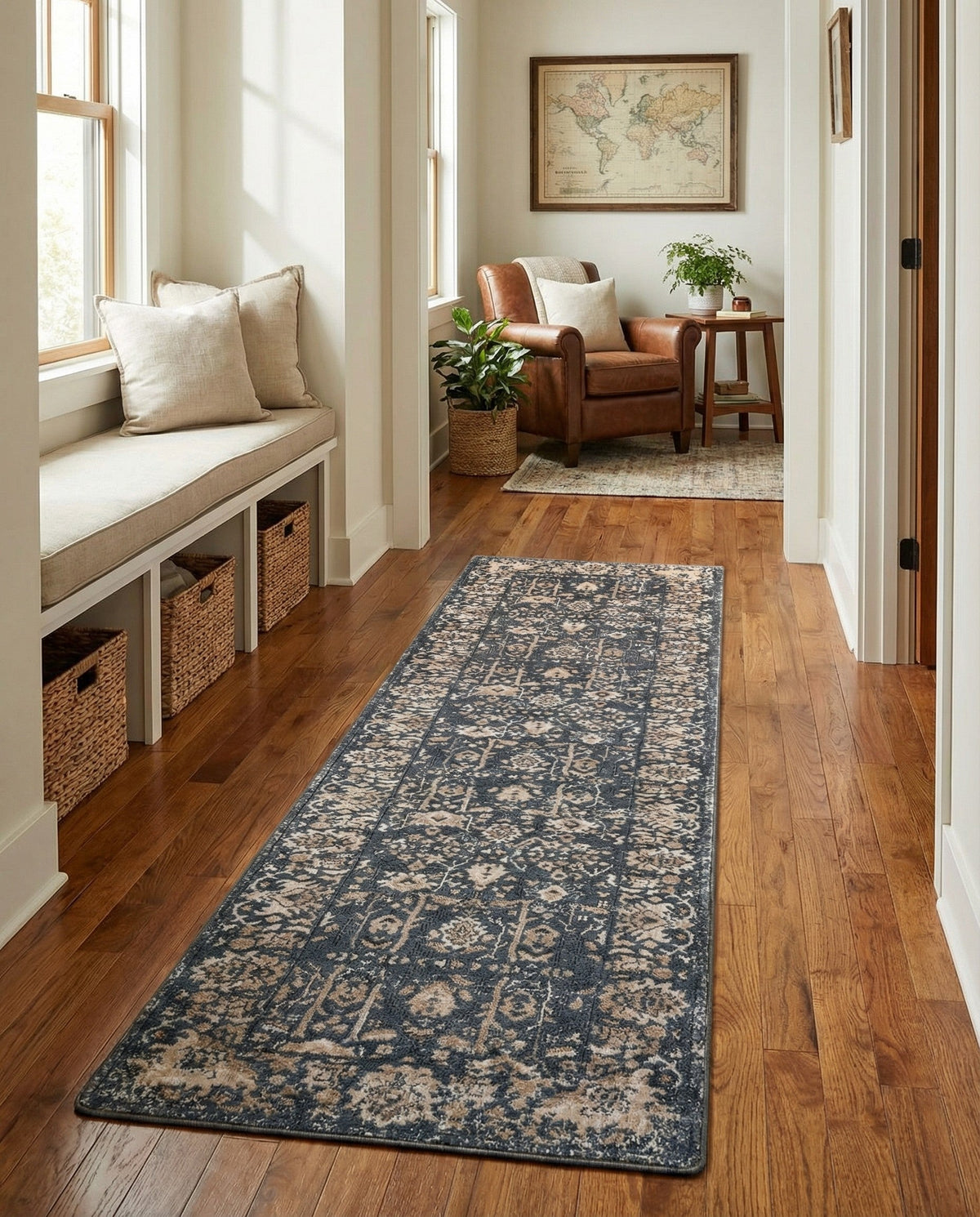 Cascade Range Collection Area Rug -  Shasta (Blue) Runner Blue  lifestyle 113