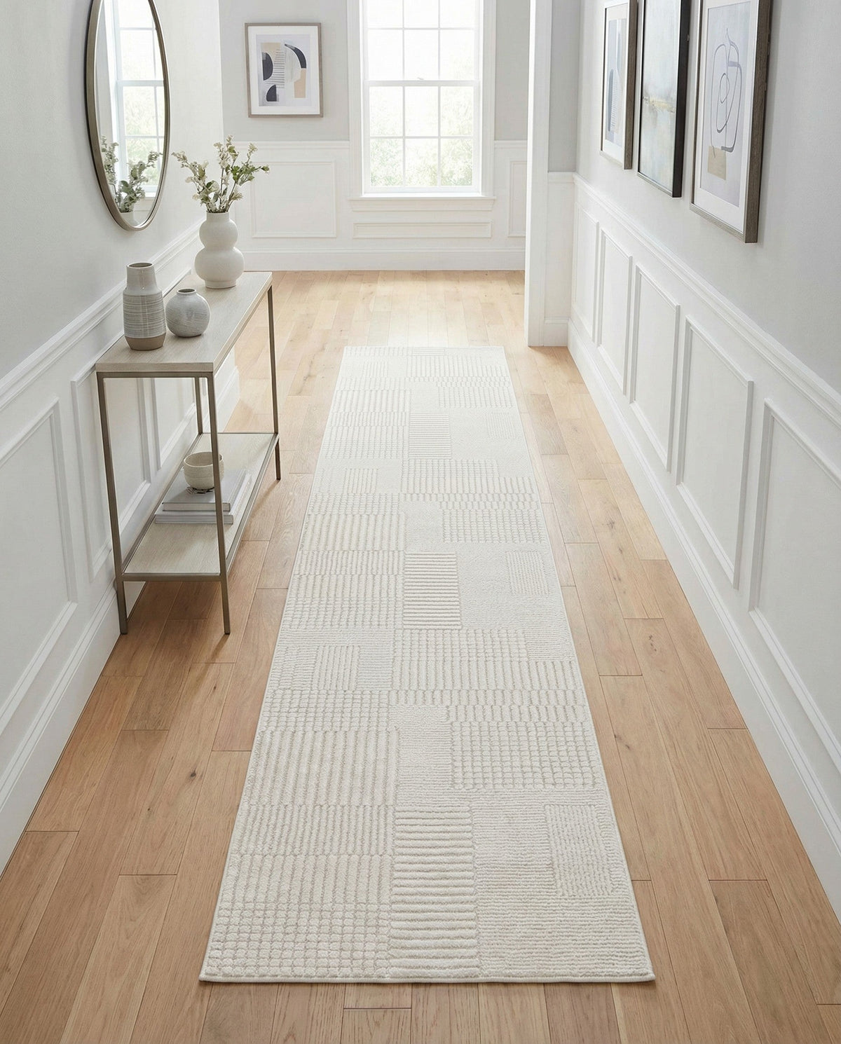 Haven Tapestry Collection Area Rug -  EnchantedGrove Runner Ivory White  lifestyle 18