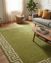 Aegean Labyrinth Collection Area Rug -  Santorini Rectangle Light Green  lifestyle 14