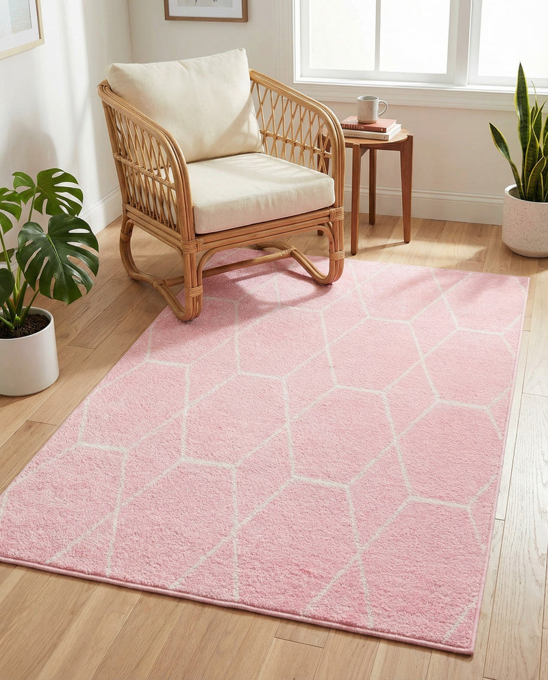 Trellis Mosaic Collection Area Rug - Arborville (Light Pink) Rectangle Light Pink  lifestyle 15