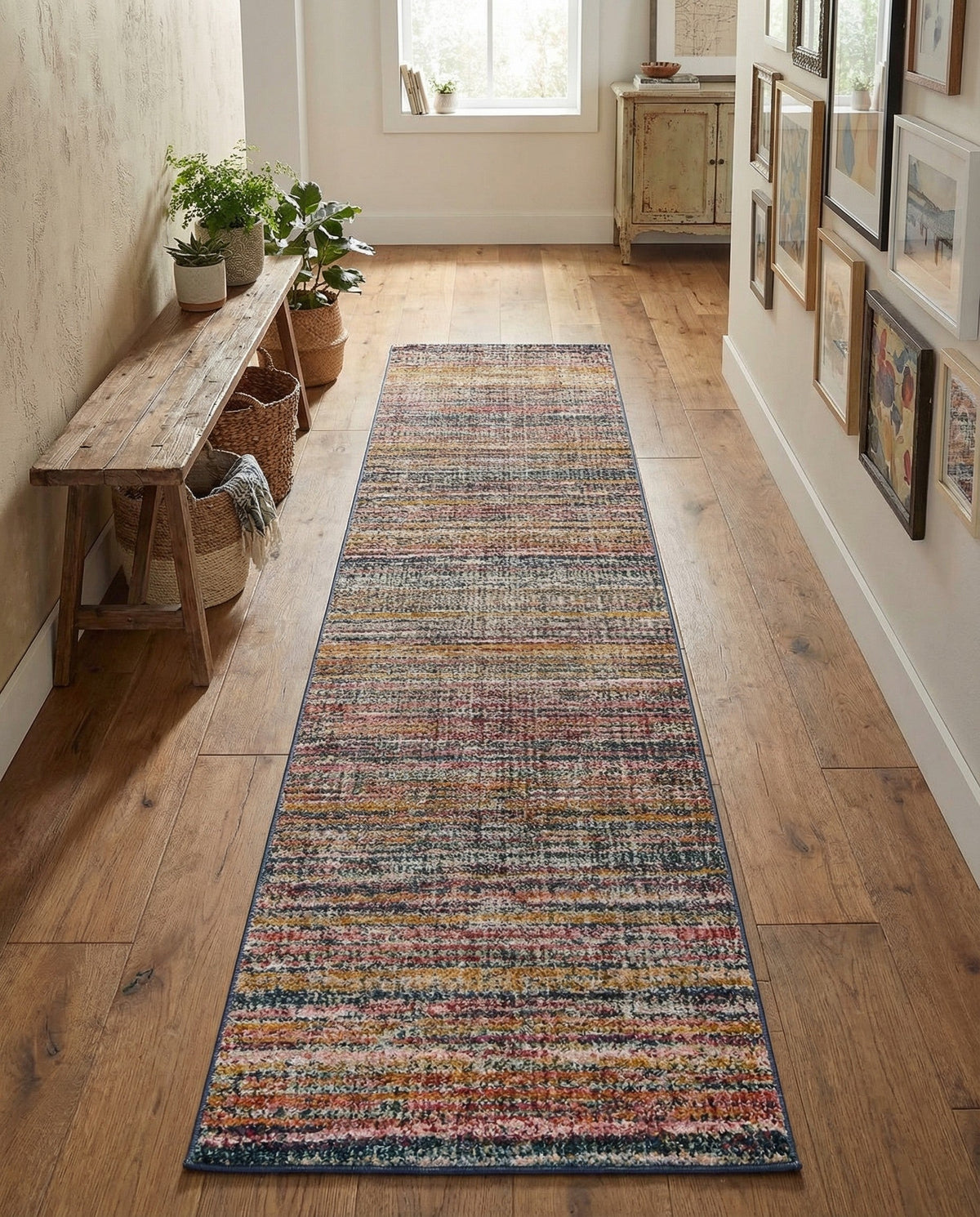 Jewel Oasis Collection Area Rug - Sapphire (Multi) Runner Multi  lifestyle 144