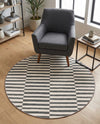 Soho Elegance Collection Area Rug -  Hudson (Dark Gray) Round Dark Gray  lifestyle 57