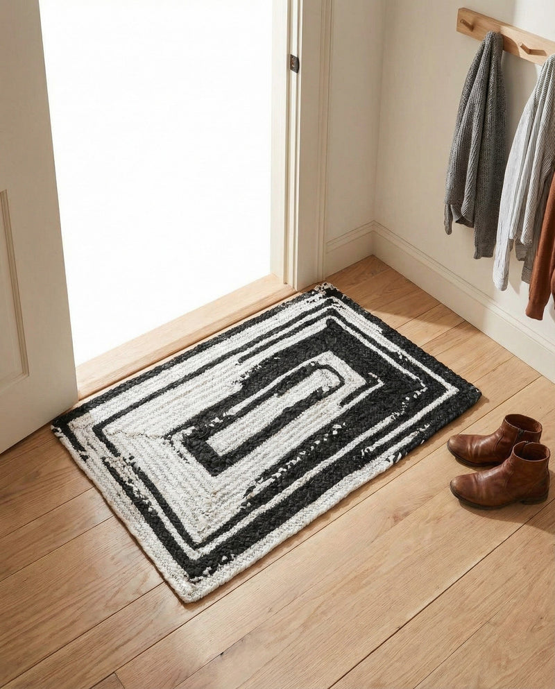 Woven Udaipur Collection Area Rug - Jaipur Rectangle Black and White  lifestyle 10