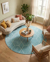 Trellis Mosaic Collection Area Rug - Arborville (Light Blue) Round Light Blue  lifestyle 45