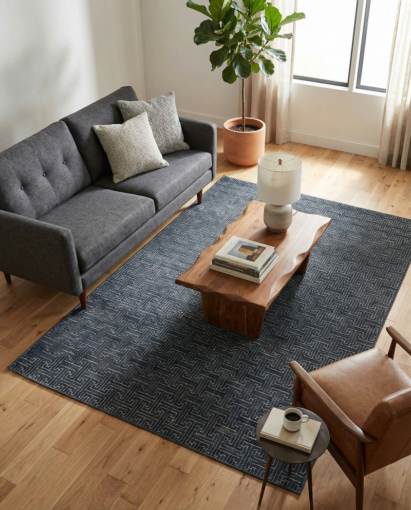 Metro Heights Collection Area Rug -  Hamilton Rectangle Navy Blue  lifestyle 9