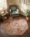Seville Stripes Collection Area Rug -  Cordoba (Brick Red) Octagon Brick Red  lifestyle 77