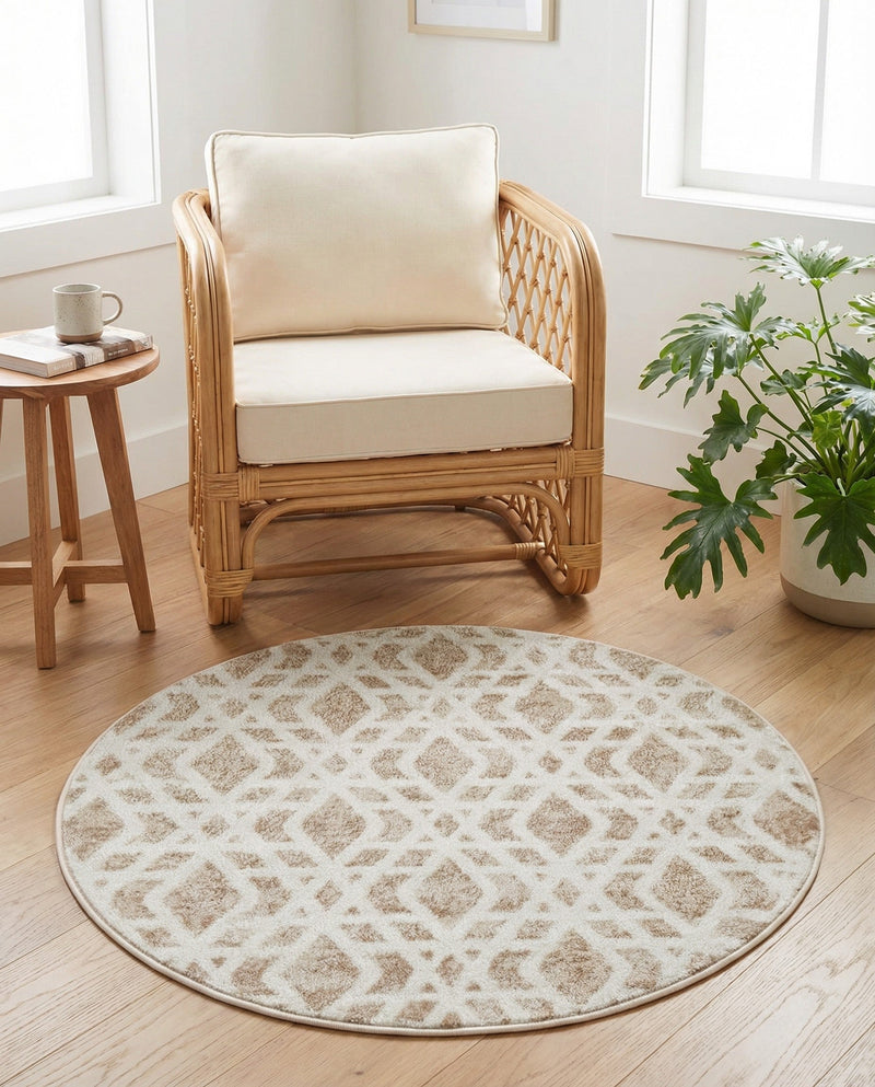 Coastal Haven Collection Area Rug -  Seafarer Round Ivory  lifestyle 37