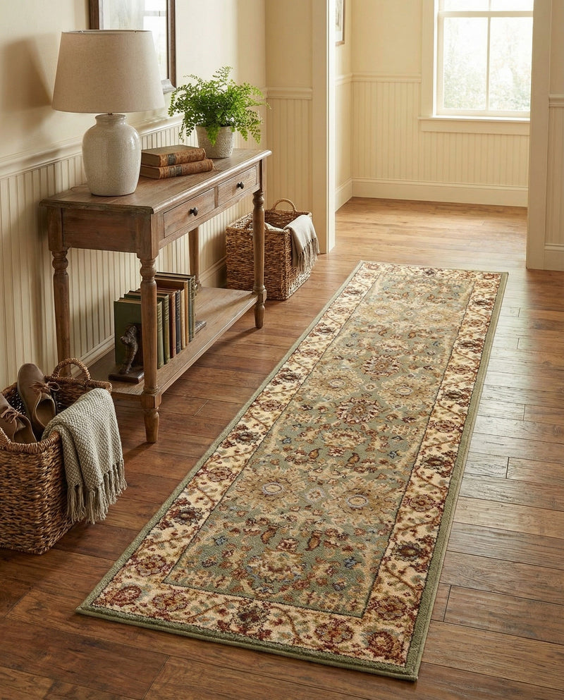 Jaipur Elegance Collection Area Rug -  City Runner Light Green  lifestyle 71