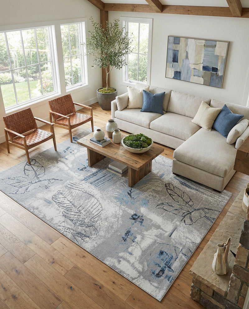 Aegean Elegance Washables Collection Area Rug -  Paros Rectangle Ivory Gray  lifestyle 4