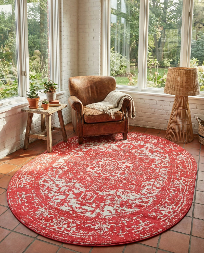 Georgetown Rugs Collection Area Rug - Dupont (Pink) Oval Pink  lifestyle 54
