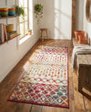 Mediterranean Lattice Collection Area Rug -  Casablanca (Ivory Multi) Runner Ivory Multi  lifestyle 81