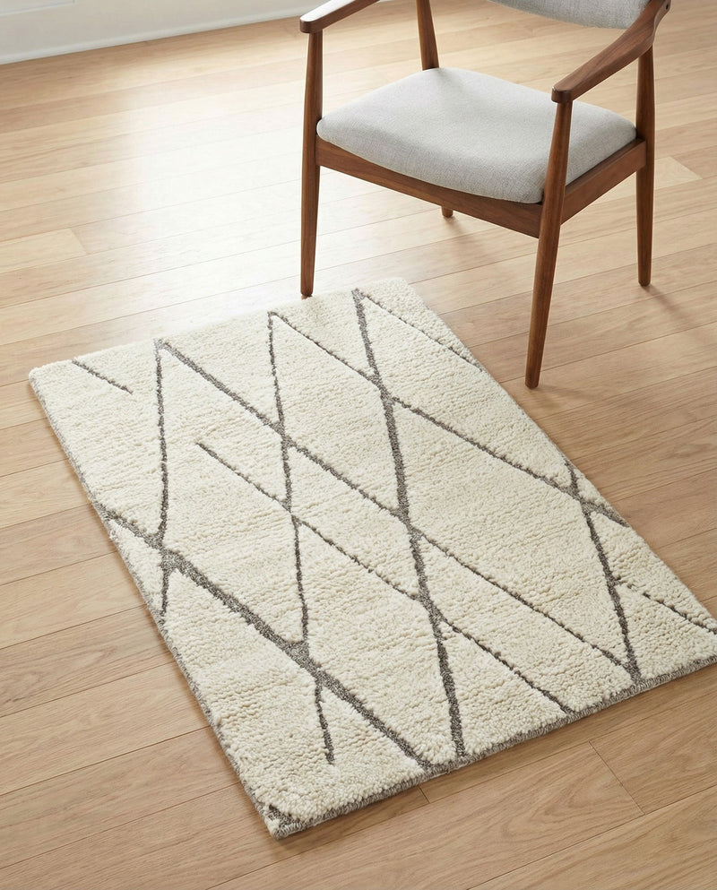 Sahara Berber Wool Collection Area Rug - Marrakesh Rectangle Pure Ivory  lifestyle 39