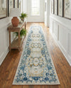 Parisian Elegance Collection Area Rug - Versailles (Gray) Runner Gray  lifestyle 49