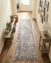 Zagros Shades Collection Area Rug -  Yasuj Runner Gray Brown  lifestyle 66