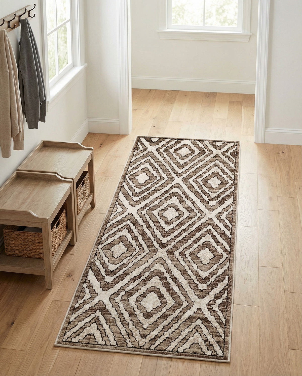 Sanctuary Retreat Collection Area Rug -  Oasis Runner Chocolate Brown  lifestyle 165