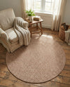 Highland Woven Jute Collection Area Rug - Glenmore (Light Brown) Round Light Brown  lifestyle 53