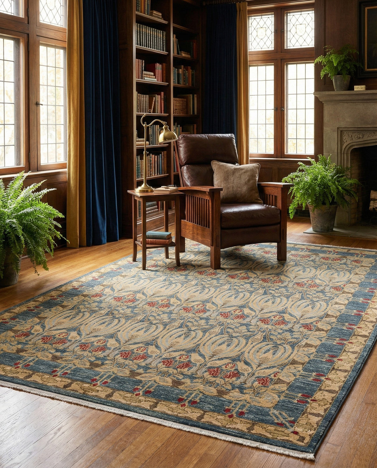 Chelsea Elegance Collection Area Rug -  Brompton (Navy Blue) Rectangle Navy Blue  lifestyle 46