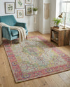 Savannah Threads Collection Area Rug - Charleston Rectangle Ivory Pink  lifestyle 26
