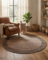 Studio Haven Collection Area Rug -  Conservatory (Light Brown) Round Light Brown  lifestyle 67