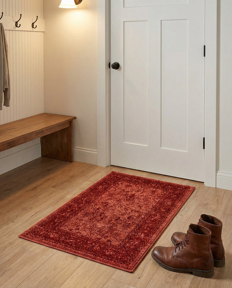 Horizon Collection Area Rug -  Apex (Rust Red) Rectangle Rust Red  lifestyle 11