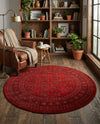 Samarkand Elegance Collection Area Rug -  Konye-Urgench Round Red  lifestyle 60