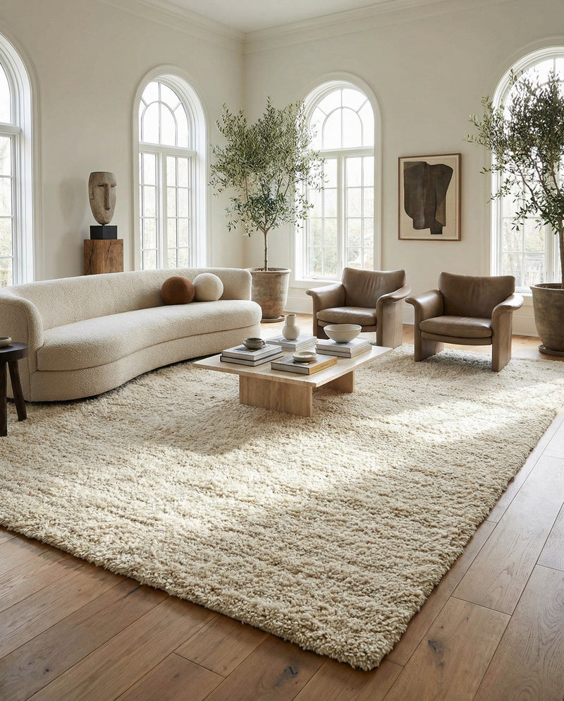 Wellington Luxe Shag Collection Area Rug - Kapiti Rectangle Moroccan Ivory  lifestyle 37