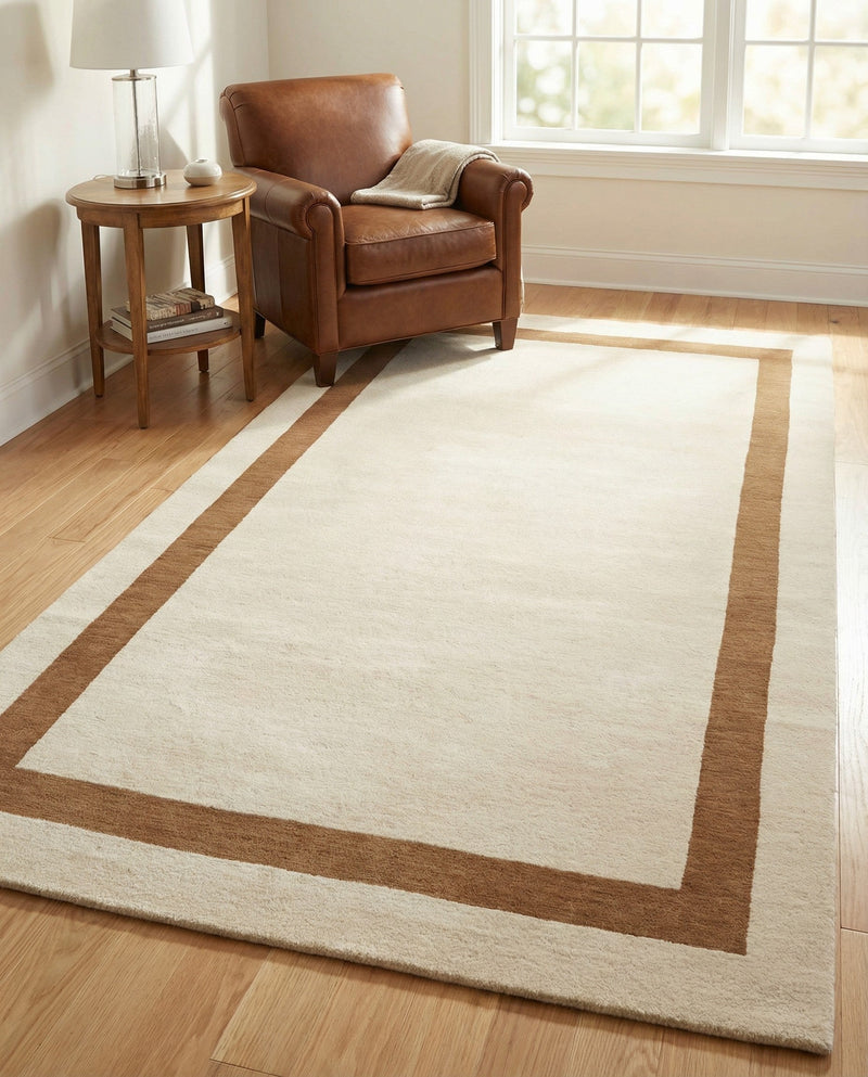 Savannah Borders Wool Collection Area Rug - Chatham Rectangle Ivory  lifestyle 47